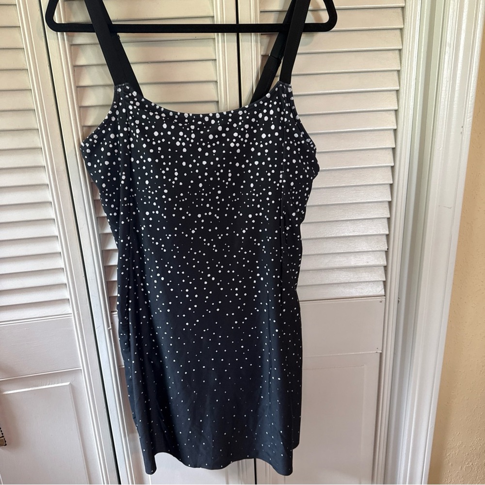 BloomChic Black Swim Dress with White Dots Size 14-16